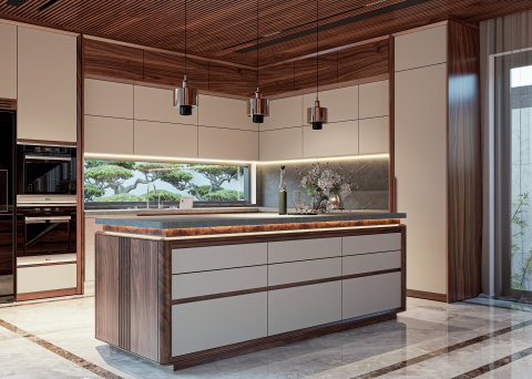 Tủ bếp gỗ óc chó TB -24